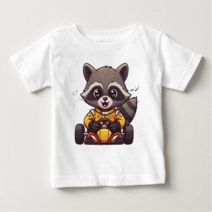 T-shirt Pour Bébé Pilote de voiture de course de bébé raton laveur m