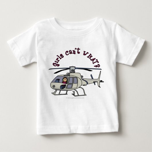 T-shirt Pour Bébé Pilote d'hélicoptère léger (Devant)
