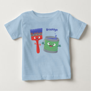 T-shirt Pour Bébé Pinceau et personnages de dessin animé mignons