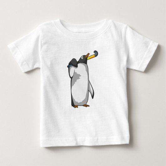 T-shirt Pour Bébé Pingouin à hockey (Devant)