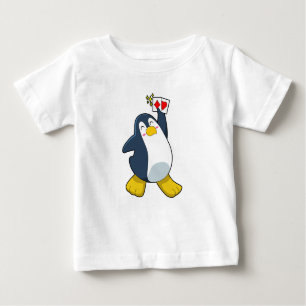 T-shirt Pour Bébé Pingouin au Poker avec cartes de Poker