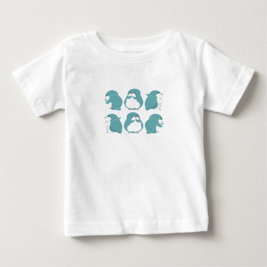 T-shirt Pour Bébé Pingouin bleu (Devant)