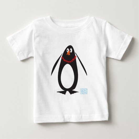 T-shirt Pour Bébé Pingouin de Noël (Devant)