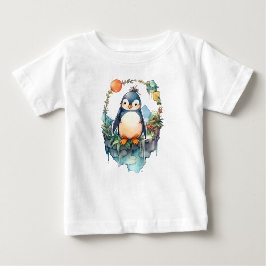 T-shirt Pour Bébé Pingouin doux (Devant)