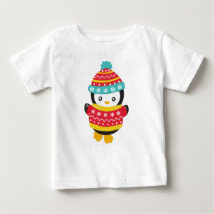 T-shirt Pour Bébé Pingouin mignon, Pingouin avec pull, Casquette
