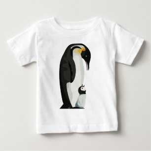 T-shirt Pour Bébé Pingouin parent et collage de poussins art
