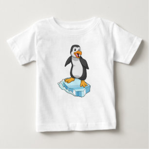 T-shirt Pour Bébé Pingouin sur glace floc