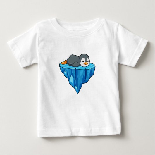 T-shirt Pour Bébé Pingouin sur glace floc (Devant)