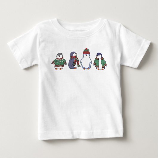 T-shirt Pour Bébé Pingouins d'hiver Baby Romper (Devant)