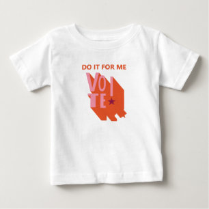 T-shirt Pour Bébé Pink and Orange Vote ! Nourrisson