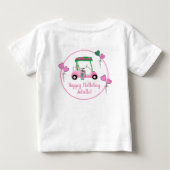 T-shirt Pour Bébé Pink & Green Golf Thème Fête Personnalisée (Dos)