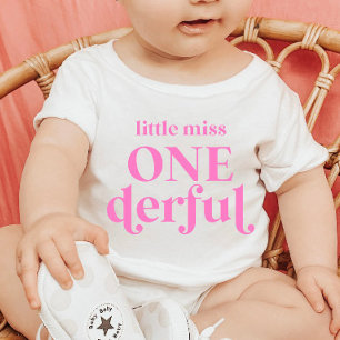 T-shirt Pour Bébé Pink Little Miss ONEderful 1er premier anniversair