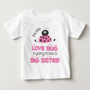 T-shirt Pour Bébé Pink Love bug Big Sister