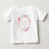 T-shirt Pour Bébé Pink Oneder La Mer 1er Anniversaire (Devant)