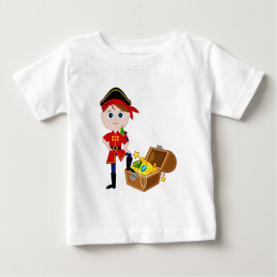 T-shirt Pour Bébé Pirate avec le coffre au trésor