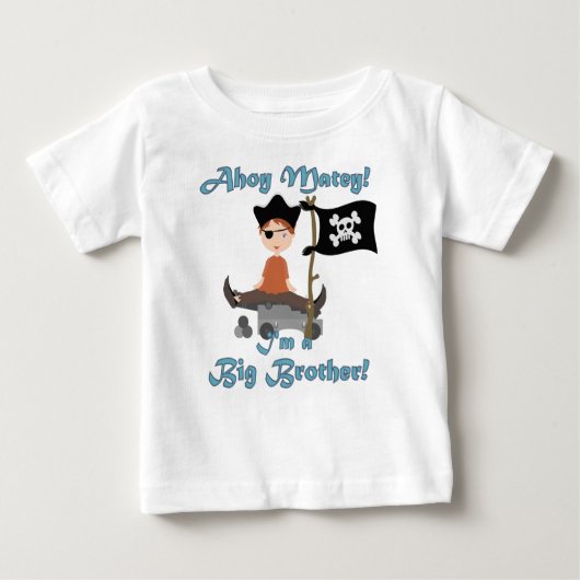 T-shirt Pour Bébé Pirate Big Brother (Devant)