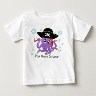 T-shirt Pour Bébé Pirate Octopus Anniversaire Fête Cadeau bébé garço