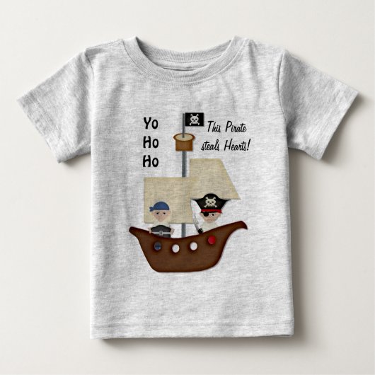 T-shirt Pour Bébé Pirate Ship Treasure Baby (Devant)