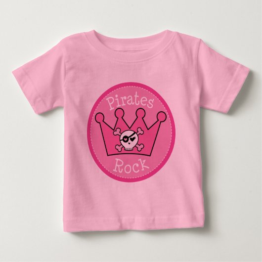 T-shirt Pour Bébé Pirates Rock Girls Rose (Devant)