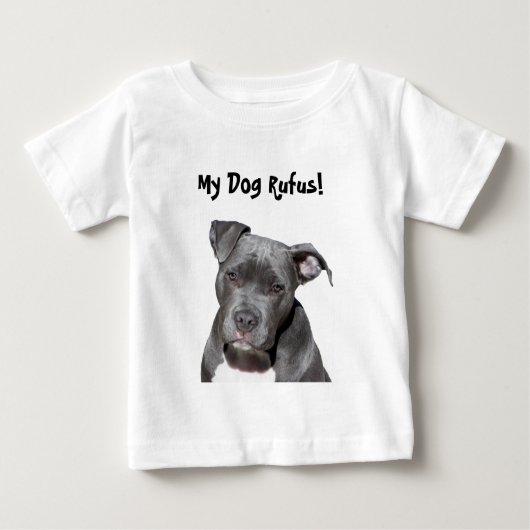 T-shirt Pour Bébé Pitbull noir Editable (Devant)