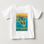T-shirt Pour Bébé Pittsburgh, PA | Vue oeil d'oiseau (Devant)