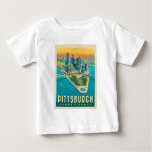 T-shirt Pour Bébé Pittsburgh, PA Vue oeil d'oiseau