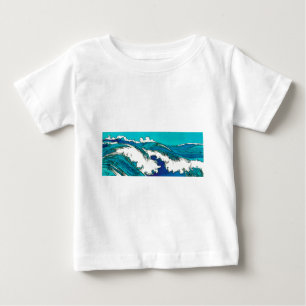 T-shirt Pour Bébé PixDezines konen uehara vagues océaniques, 上 原