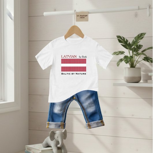 T-shirt Pour Bébé Pixelated flag Latvia