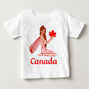 T-shirt Pour Bébé Pixie canadienne avec feuille d'érable