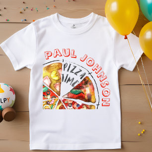 T-shirt Pour Bébé Pizza aquarelle personnalisée