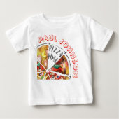 T-shirt Pour Bébé Pizza aquarelle personnalisée (Devant)