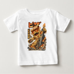 T-shirt Pour Bébé Pizza Kaiju – La Destruction Fromagère