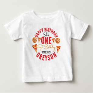 T-shirt Pour Bébé Pizza pour bébés tranche moderne 1er anniversaire