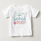 T-shirt Pour Bébé Plage S'Il Vous Plaît Étoile Poisson Mouettes Amus (Devant)