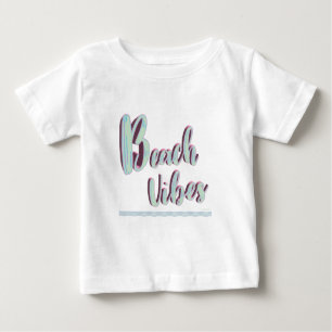 T-shirt Pour Bébé Plage Vibes Amusant Été Graphisme Cool Blue T-Shir