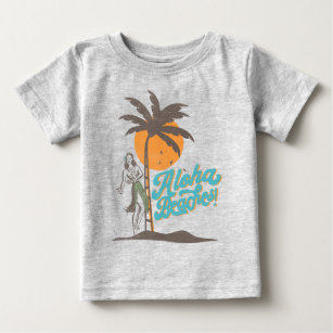T-shirt Pour Bébé Plages d'Aloha Hula Girl Hawaii Hawaii Retro Hawai