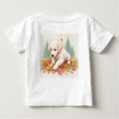 T-shirt Pour Bébé Plaisir d'automne avec un chiot d'or retriever (Dos)