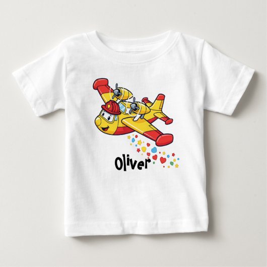 T-shirt Pour Bébé Plan Whimsical de pompier (Devant)
