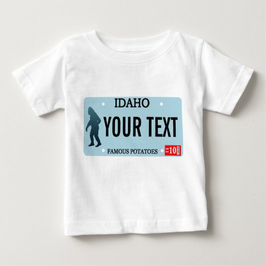 T-shirt Pour Bébé Plaque de licence Idaho Sasquatch (Devant)