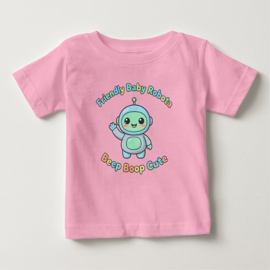 T-shirt Pour Bébé Playful Fun Cotton Robot (Devant)