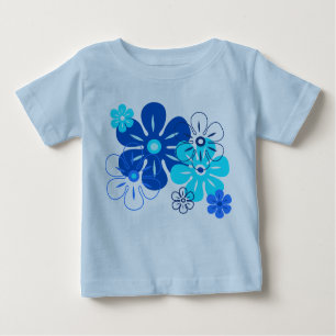 T-shirt Pour Bébé Pluie de fleurs Hawaiian Retro Floral