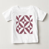 T-shirt Pour Bébé Plum Geometric Deco Cube Pattern (Devant)