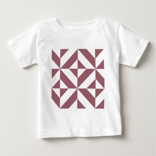 T-shirt Pour Bébé Plum Geometric Deco Cube Pattern (Devant)