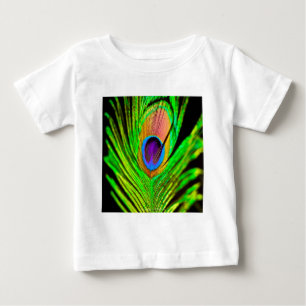 T-shirt Pour Bébé Plume de paon aux couleurs néon