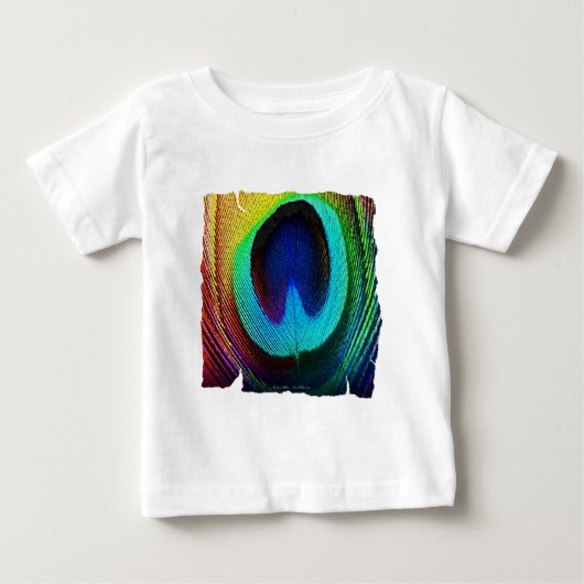 T-shirt Pour Bébé Plume de paon vibrant (Devant)