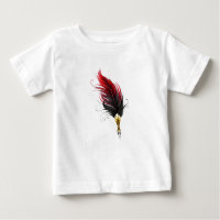Plume rouge avec pointe en or