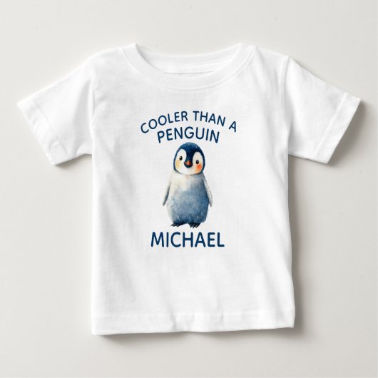 T-shirt Pour Bébé Plus cool qu'un manchot Mignon animal arctique ave (Devant)