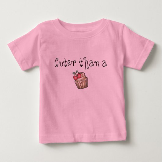 T-shirt Pour Bébé Plus mignon qu'un tutu bébé cupcake (Devant)