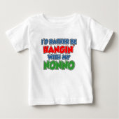 T-shirt Pour Bébé Plutôt accroche avec Nonno (Devant)