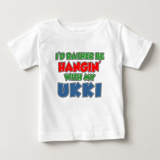 T-shirt Pour Bébé Plutôt Être En Train De Croquer Avec Ukki (Devant)